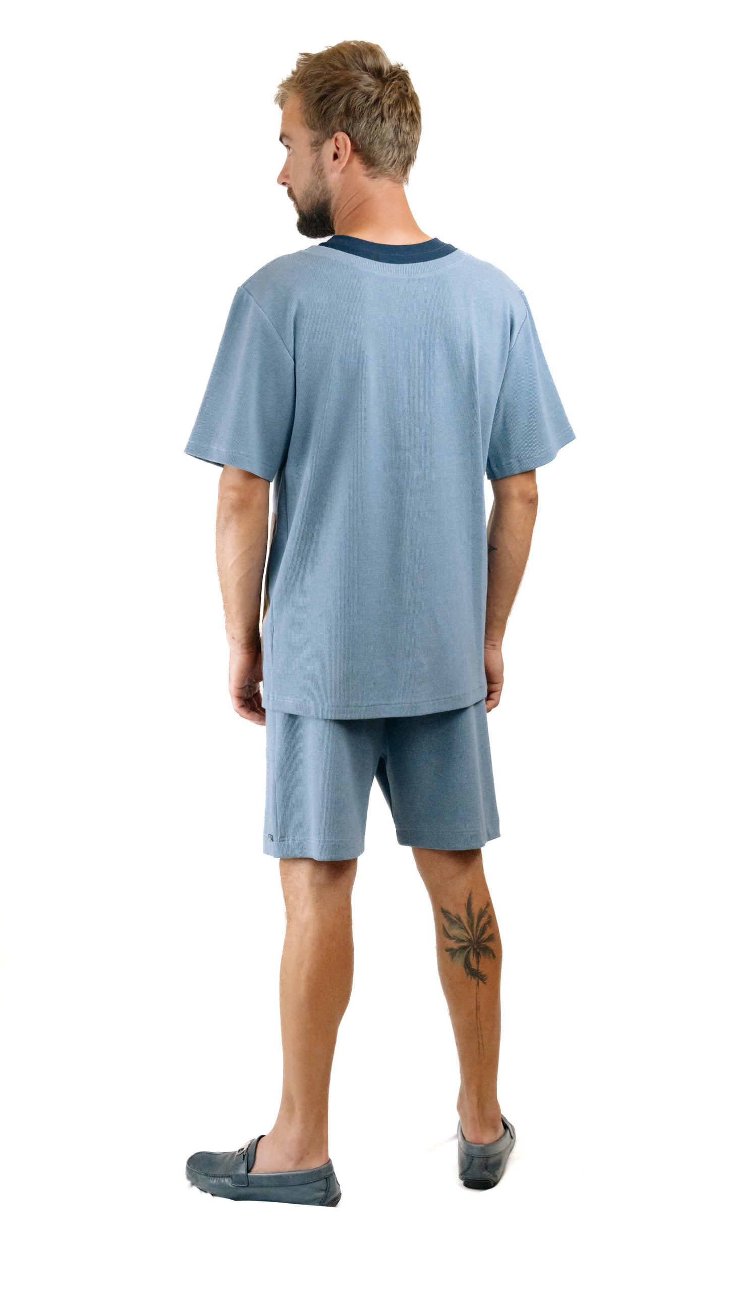 Blue Men's Shorts Set