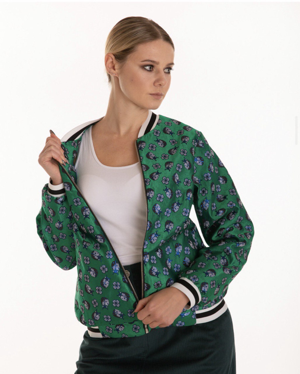 Jacquard bomber jacket