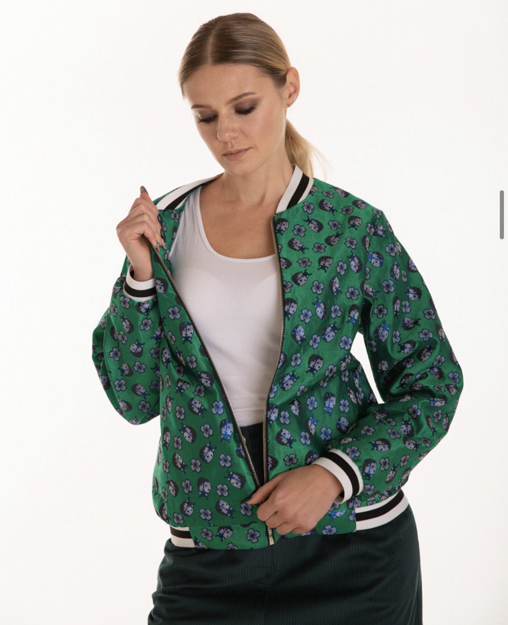 Jacquard bomber jacket