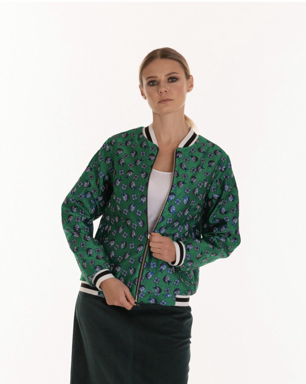 Jacquard bomber jacket